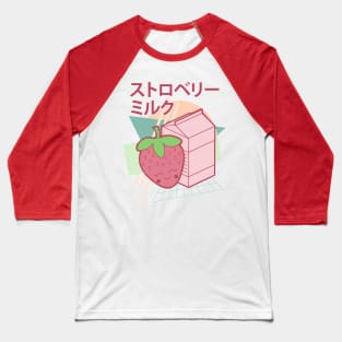 Kawaii Strawberry Milk Japanese 90s Retro Style Baseball T-Shirt